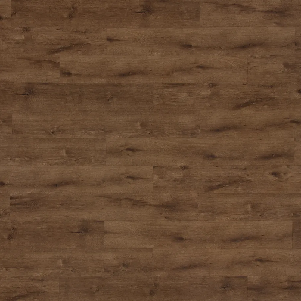 Closeup view of a floor with Chestnut vinyl flooring installed